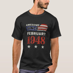 Awesome Since 1948 Vintage USA Flag Classic Februa T-Shirt