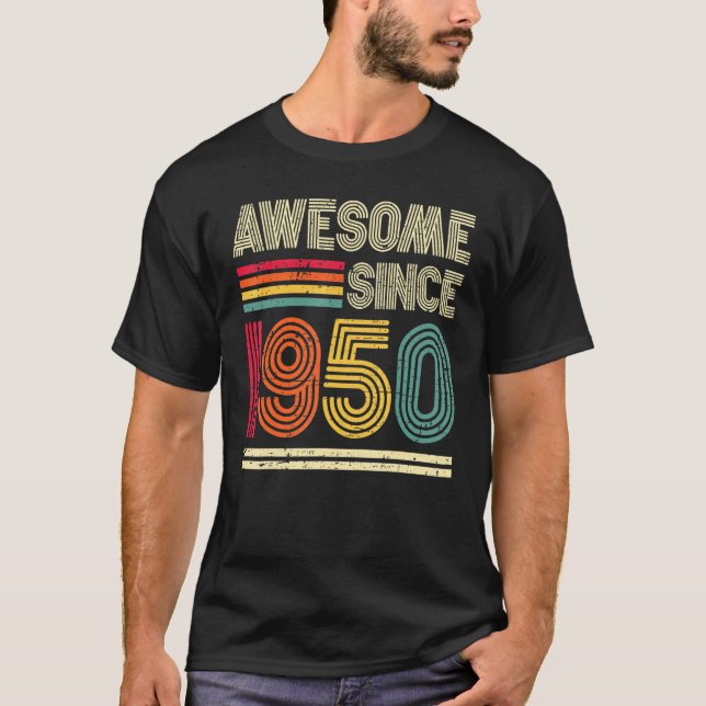 Awesome Since 1950 73th Birthday Retro T-Shirt (Front)
