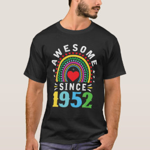 Awesome Since 1952 70Th Birthday Rainbow Gifts Bor T-Shirt