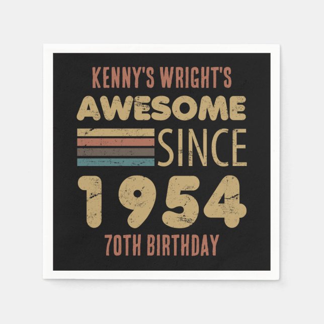 Awesome Since 1954 70th Birthday Napkin (Front)