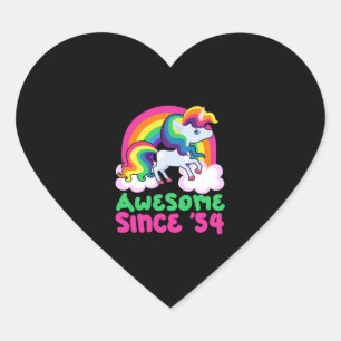Awesome Since 1954 Unicorn Heart Sticker
