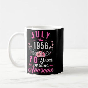 Awesome Since 1956 70 Years Old July 70th Birthday Coffee Mug