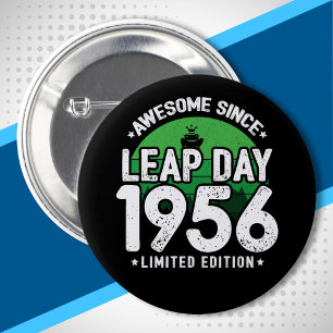 Awesome Since 1956 - Leap Day Leap Year Birthday 6 Cm Round Badge