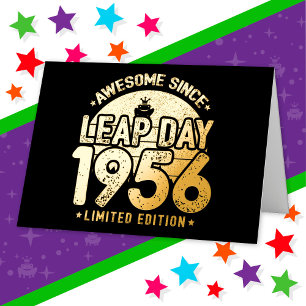 Awesome Since 1956 Leap Year Day Feb 29 Birthday Foil Greeting Card