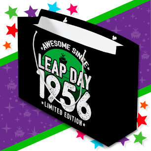 Awesome Since 1956 Leap Year Day Feb 29 Birthday Large Gift Bag