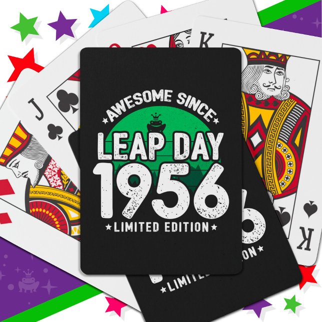 Awesome Since 1956 Leap Year Day Feb 29 Birthday Playing Cards (Creator Uploaded)