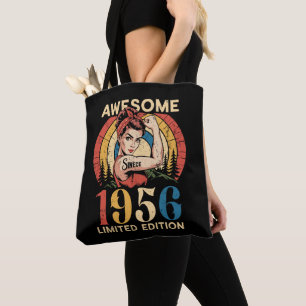 Awesome Since 1956 Vintage 70th Women's Birthday Tote Bag