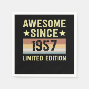 Awesome Since 1957 Retro 65 Years Old Birthday Napkin
