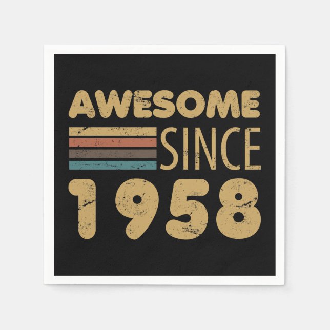 Awesome Since 1958 65th Birthday Napkin (Front)