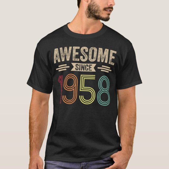 Awesome Since 1958 Retro Vintage T-Shirt (Front)