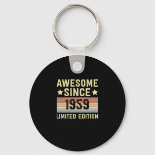 Awesome Since 1959 Retro Funny Birthday Party Key Ring