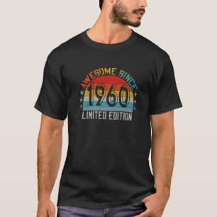 Awesome Since 1960 Retro Vintage 60Th Birthday 60 T-Shirt