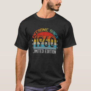 Awesome Since 1960 Retro Vintage 60Th Birthday 60 T-Shirt