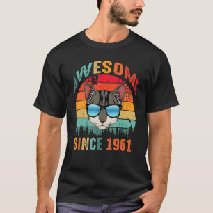 Awesome Since 1961 62nd Birthday For Cat T-Shirt