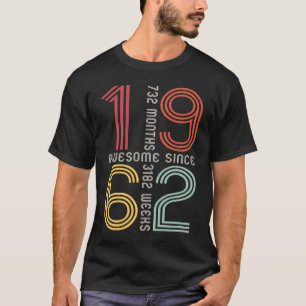 Awesome Since 1962 61th Birthday 61 Years Old Ret T-Shirt