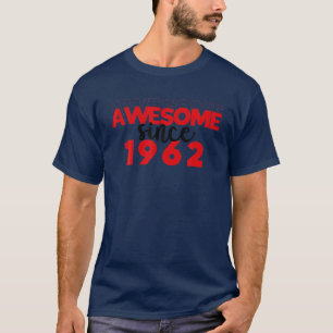 Awesome Since 1962 T 60Th Birthday Cool Graphic De T-Shirt