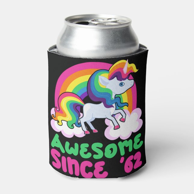 Awesome Since 1962 Unicorn  Can Cooler (Can Front)