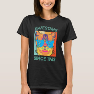 Awesome Since 1962  Vintage Cat Birthday T-Shirt