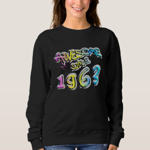 Awesome Since 1963 Graffiti Motif Sweatshirt