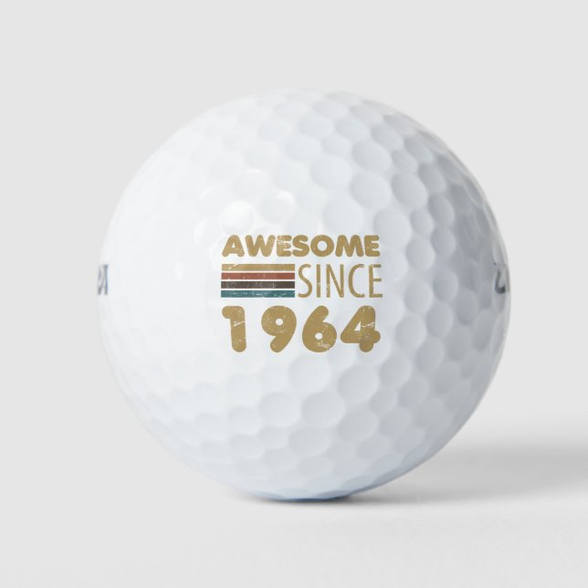 Awesome Since 1964 60th Birthday Golf Balls (Front)