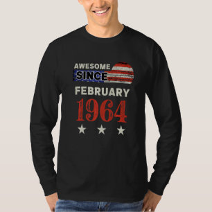 Awesome Since 1964 Vintage Usa Flag Classic Februa T-Shirt