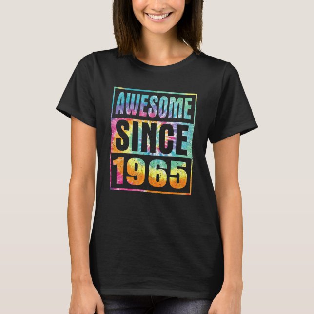 Awesome Since 1965 57 Years Old 57th Birthday Tie  T-Shirt (Front)