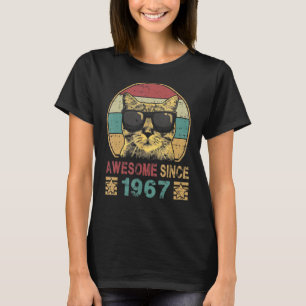 Awesome Since 1967 55th Birthday Cat T-Shirt
