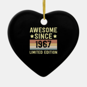 Awesome Since 1967 Birthday Ceramic Ornament