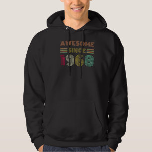 Awesome Since 1968 54th Birthday Retro Hoodie