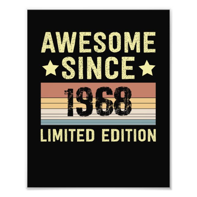 Awesome Since 1968 Birthday Photo Print (Front)