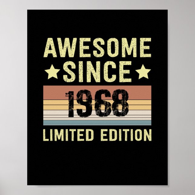 Awesome Since 1968 Birthday Poster (Front)