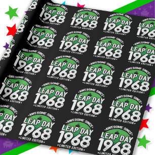 Awesome Since 1968 Leap Year Day Feb 29 Birthday Wrapping Paper