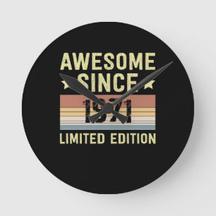 Awesome Since 1971 Birthday Round Clock