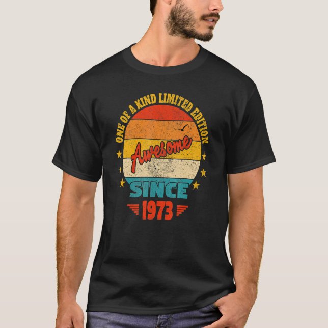 Awesome Since 1973  Vintage 49th Birthday T-Shirt (Front)