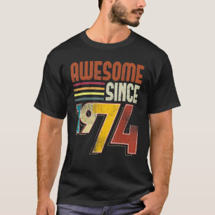 Awesome Since 1974 49th Birthday Retro Vintage T-Shirt