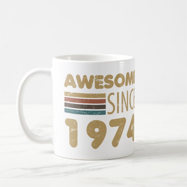 Awesome Since 1974 50th Birthday Coffee Mug (Left)
