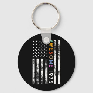 Awesome Since 1975 Funny Birthday American USA Key Ring