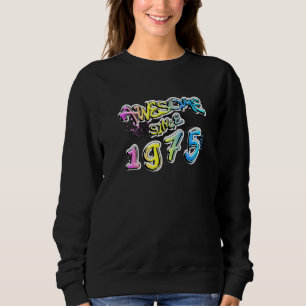 Awesome Since 1975 Graffiti Motif   Sweatshirt