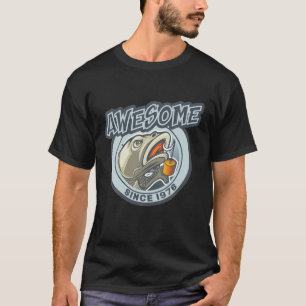Awesome Since 1976 Angel Fishing Birthday T-Shirt