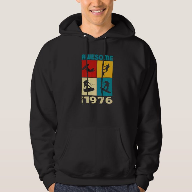 Awesome since 1976 Wakeboard lifestyle Hoodie (Front)