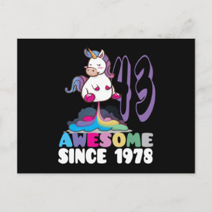 Awesome since 1978 43th Birthday Postcard