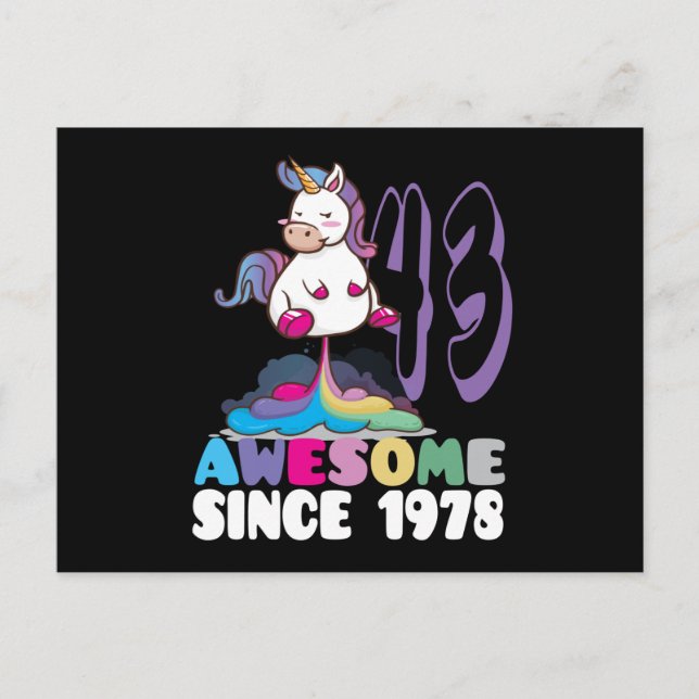 Awesome since 1978 43th Birthday Postcard (Front)