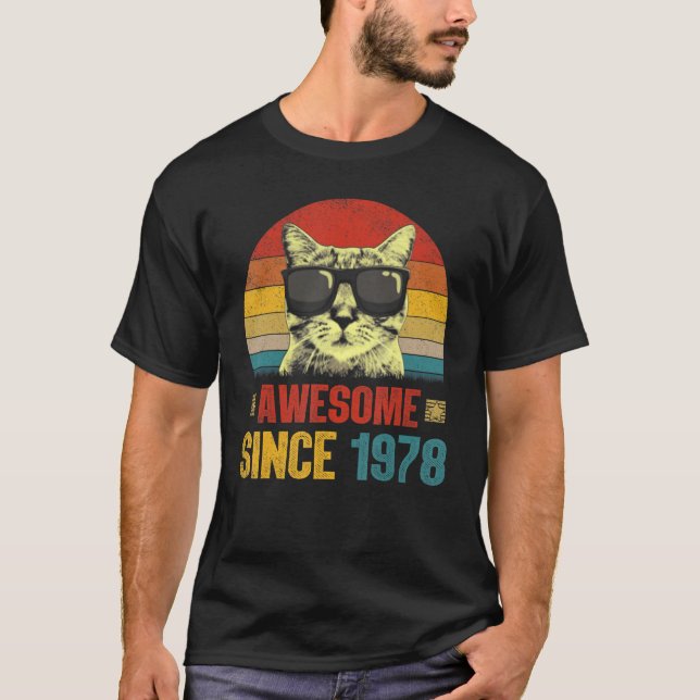 Awesome Since 1978 45th Birthday   Cat   T-Shirt (Front)