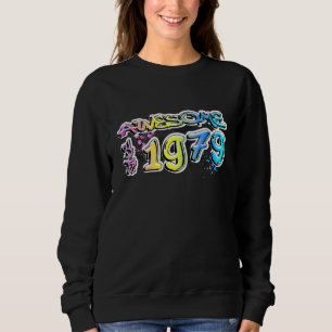 Awesome since 1979 Graffiti Motif Sweatshirt