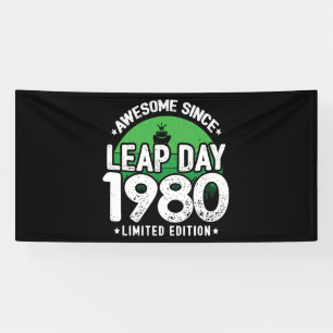 Awesome Since 1980 - Leap Day Leap Year Birthday Banner