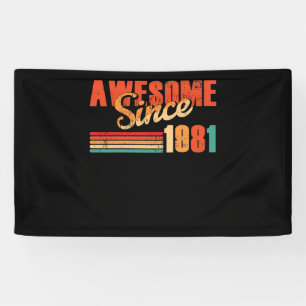 Awesome Since 1981 41st Birthday Retro 41 Year Old Banner