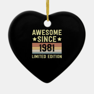 Awesome Since 1981 Birthday Ceramic Ornament