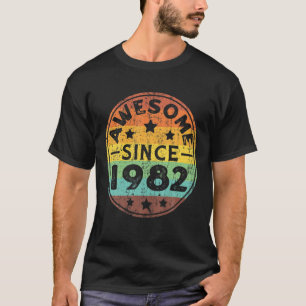 Awesome Since 1982 40Th Birthday Party Retro Vinta T-Shirt