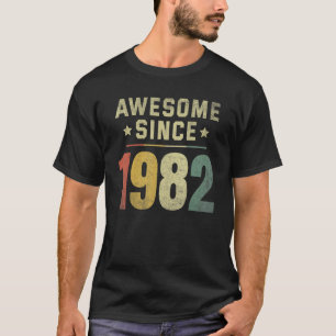 Awesome Since 1982 40th Birthday Retro Men Women T-Shirt
