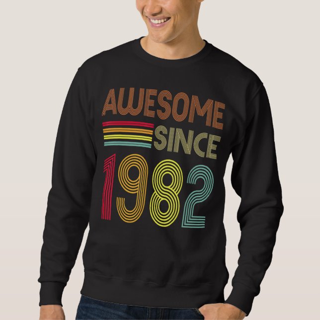 Awesome Since 1982 40th Birthday Retro Sweatshirt (Front)